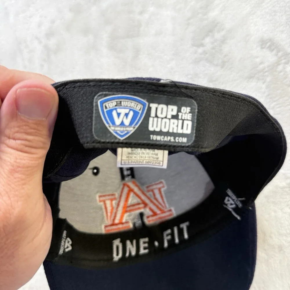 Auburn Tigers Top Of The World One Fit Stretch Hat Cap Navy NCAA